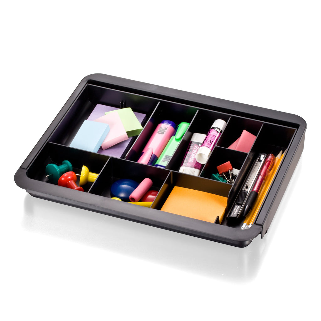 Officemate OIC Recycled Expandable Drawer Tray, 10 3/8-16 Inches, Black (26372)