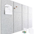 SOYANGNEK Cork Bulletin Board Alternative, 47"x35" Removable Felt Cork Board Tiles for Wall, 12 Pack 11.8 "x11.8 Large Bulletin Board Notice Pin Board for Office, School & Home（Light Gray）