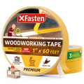XFasten Double Sided Woodworking Tape, 1 Inch x 180 Feet (3-Pack) - Residue-Free, Surface-Safe Router Template Tape for Delicate MDF, Hardwood, Acrylic, Metal, CNC Machines, Woodworkers, and Turners