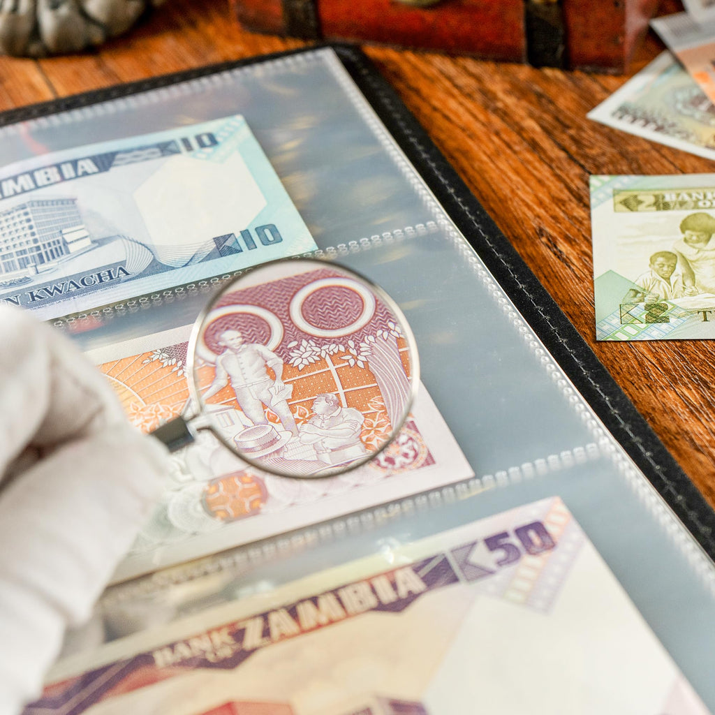 300 Pockets Currency Pages - 50 Sheets Double-Sided Currency Sleeves PP Material Currency Holder Collecting Album Pages for Paper Money Collection PCP0150