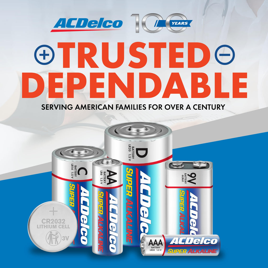 ACDelco 24-Count C Batteries, Maximum Power Super Alkaline Battery for Home and Office, 7-Year Shelf Life, Reclosable Packaging