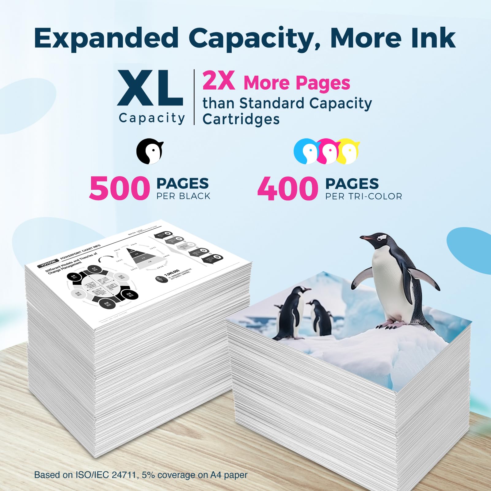 Penguin 245 XL 246 XL Remanufactured Printer Ink Cartridge for Canon PG-245XL CL-246XL PIXMA TS3400 TS3420 TS3425 TS3429TR4500 TR4520 MG2522 TS3100 TS3300 TS3320 TS3322 Printer Ink Black and Color