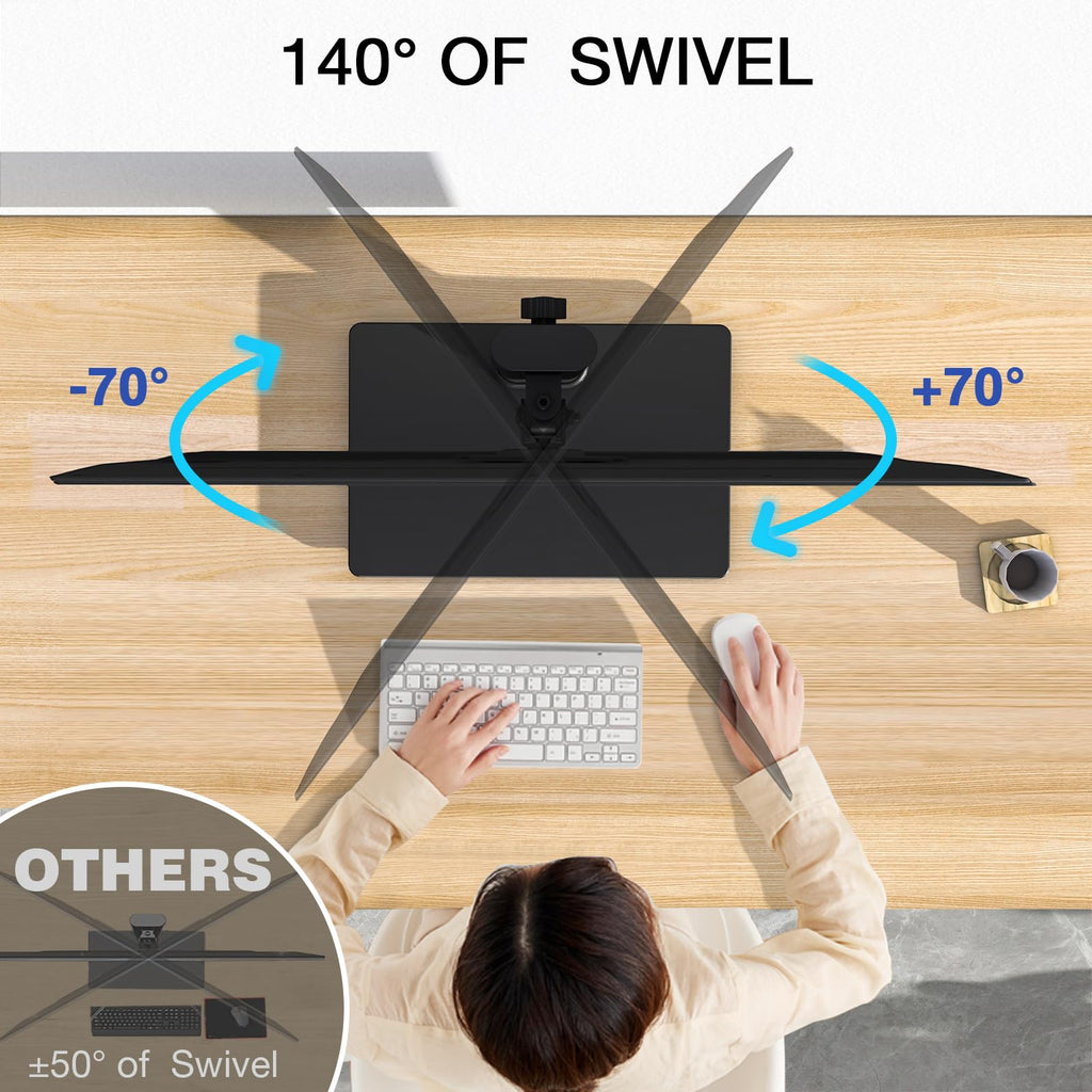 Rfiver Single Monitor Stand for Desk with Swivel/ 5 Height Adjustable, Computer Monitor Riser for 13-32 inch Screens, Hold up to 22 lbs, Max VESA 100 x 100mm for Home Office & Gaming Setup