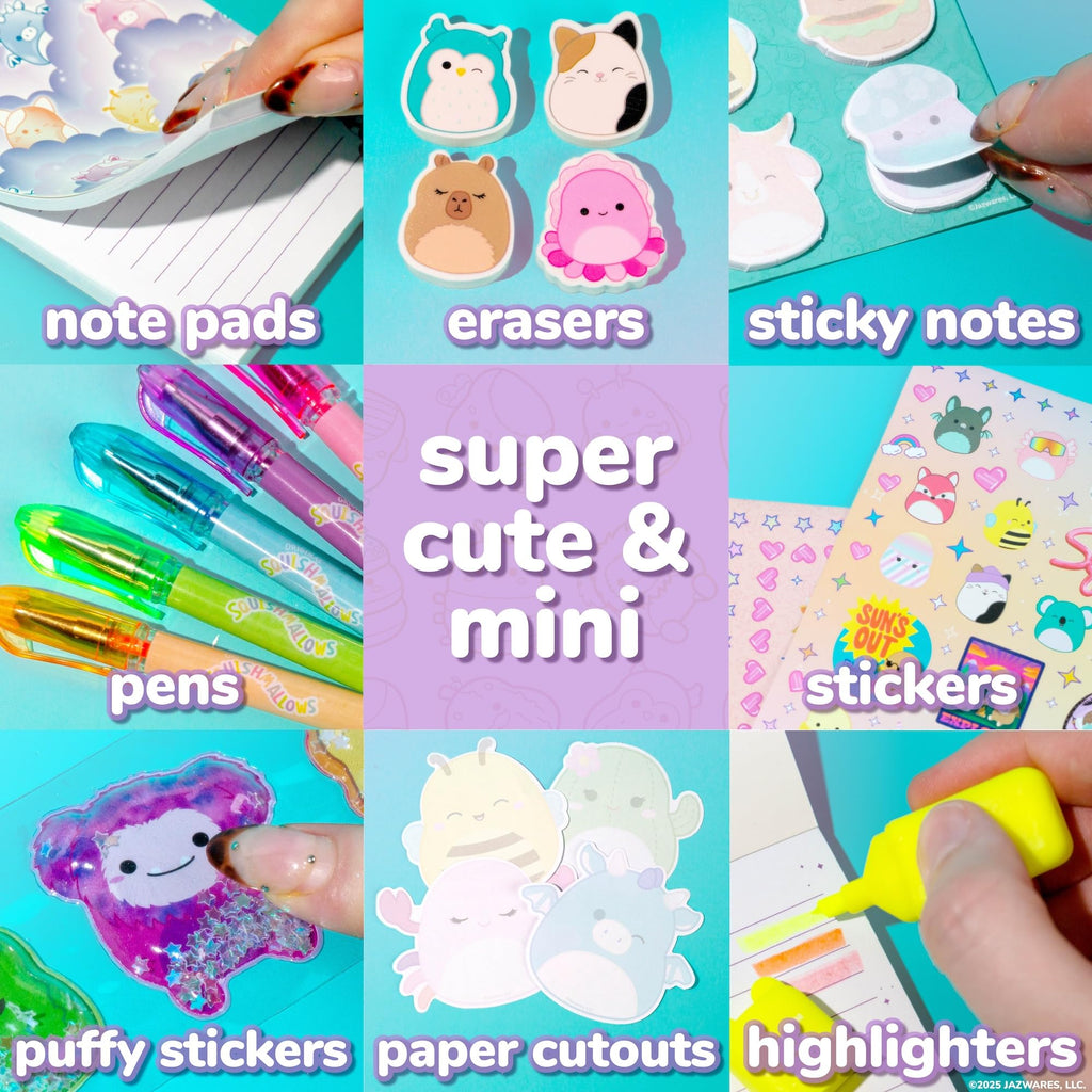 Original Squishmallows Mini Squish Squad Collection, Stationery Set, Over 750 Pieces