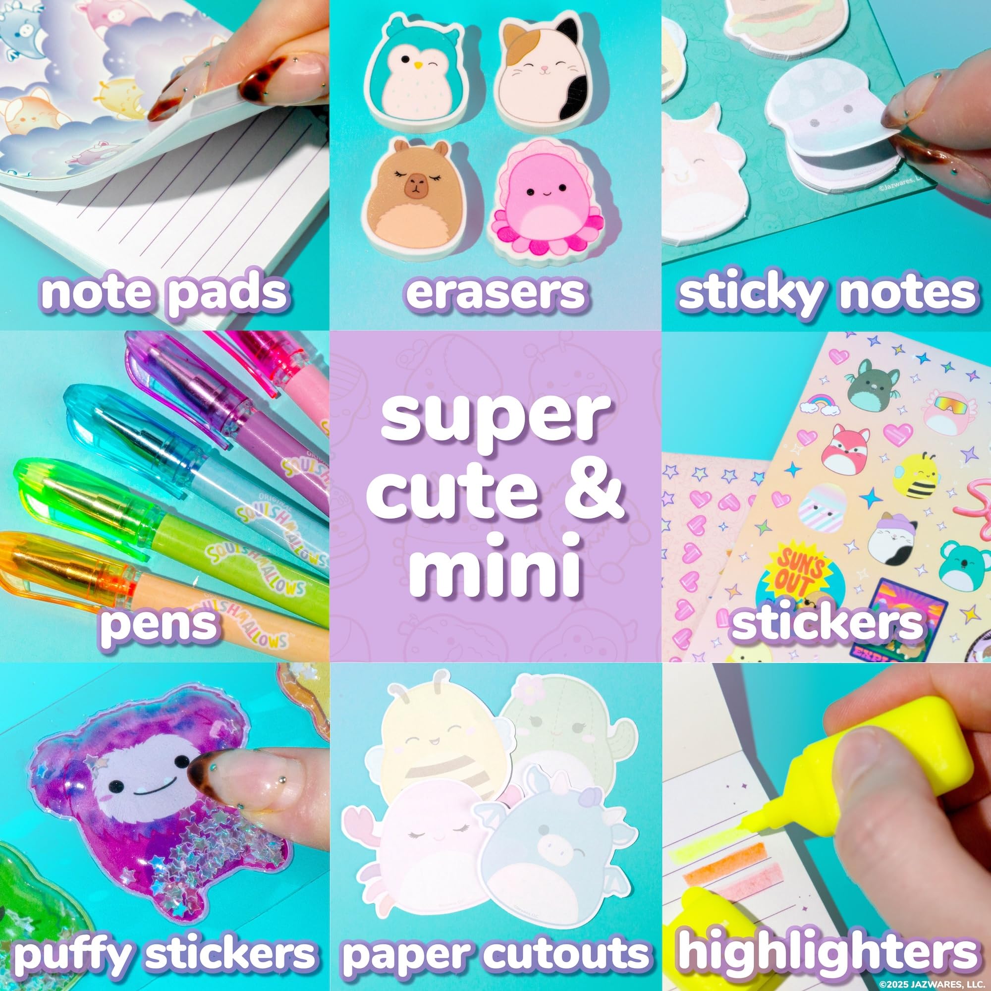 Original Squishmallows Mini Squish Squad Collection, Stationery Set, Over 750 Pieces