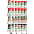 Nieifi Spice Rack Wall Mount, Spice Organizer for Spice Jars, Screw or Adhesive Hanging Spice Rack Organizer for Your Kitchen Cabinet or Pantry Door,4 Pack (Clear)