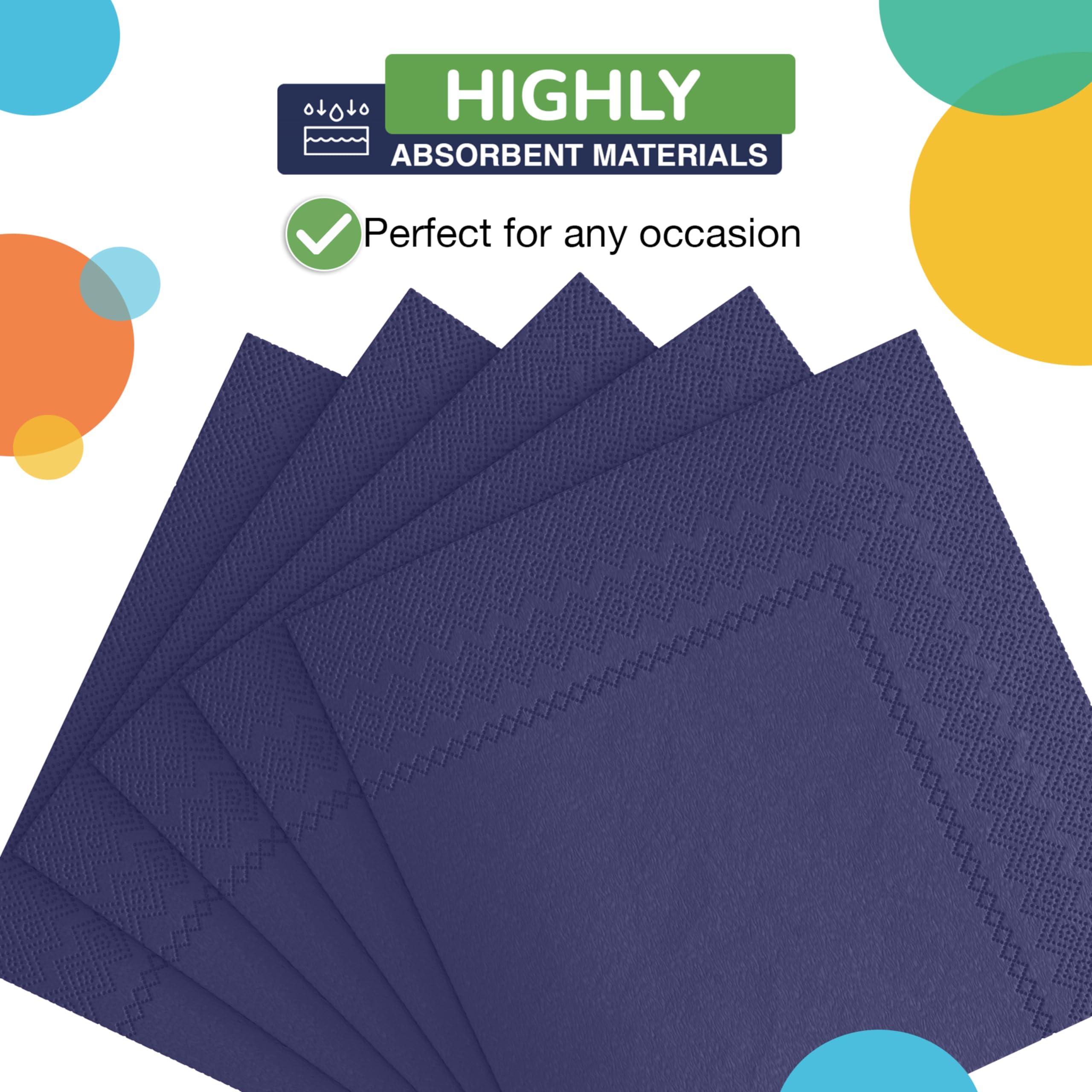 Exquisite 50 Pack Dark Purple Paper Napkins, 2 Ply Disposable Luncheon Napkins, Perfect for Weddings, Birthdays, and Everyday Use