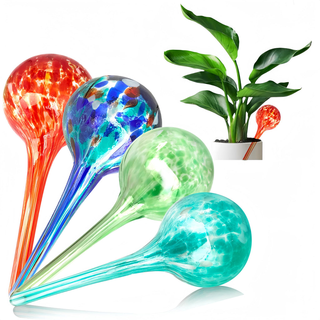 Plant Self Watering Globes Colorfules - Set of 4 Pcs, Plant Watering Devices, Watering Bulbs for Indoor & Outdoor Plants