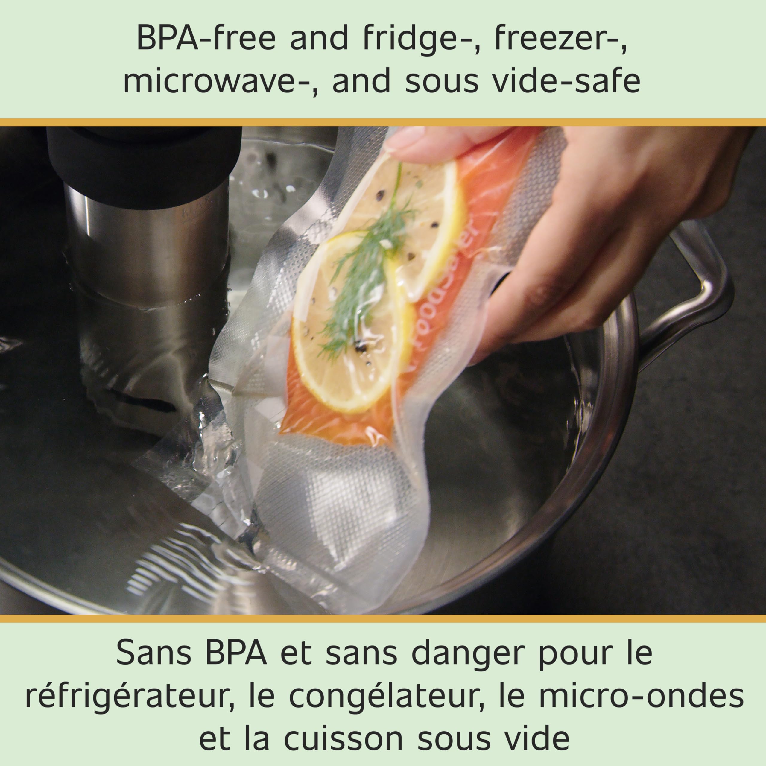 FoodSaver Vacuum Seal Rolls Variety Pack, Vacuum Sealer Rolls for Custom Length Airtight Food Storage Bags and Sous Vide, BPA-Free, 3 Rolls (11" x 16') and 2 Rolls (8" x 20') - 5 Total