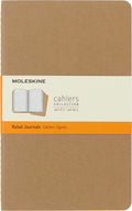 Moleskine Cahier Journal, Soft Cover, Large (5" x 8.25") Ruled/Lined, Kraft Brown, 80 Pages (Set of 3)