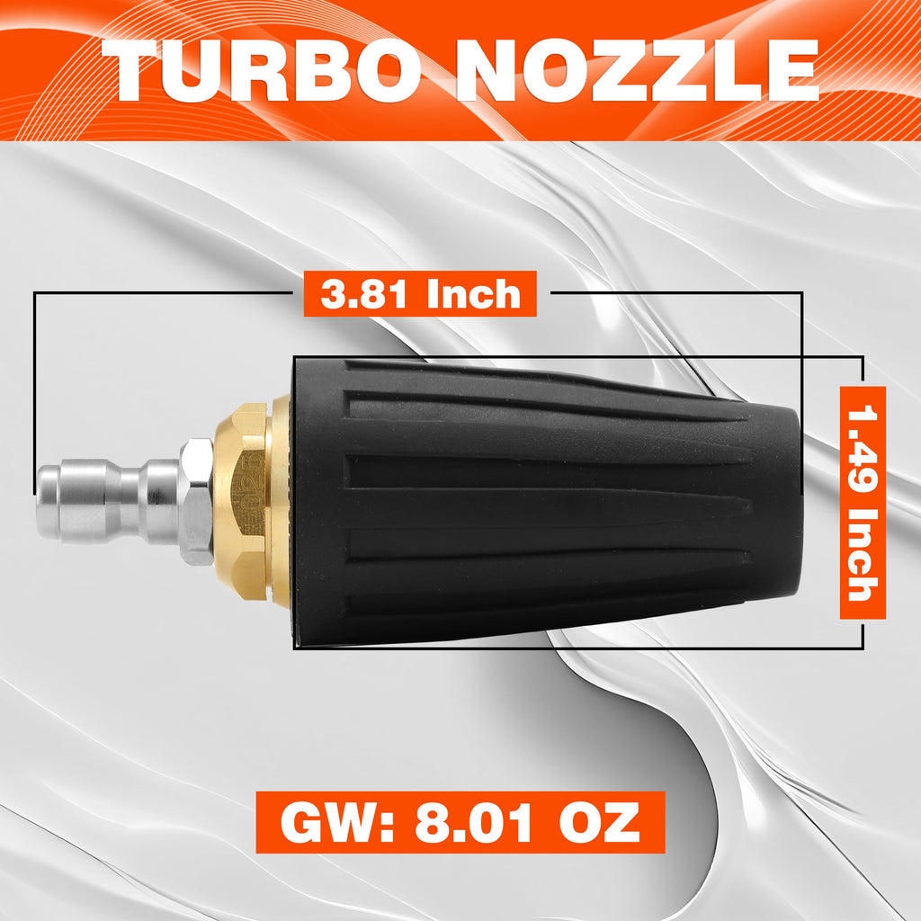 Tool Daily Quick Connect Turbo Nozzle Universal for Cold Water Pressure Washers, 2500 PSI
