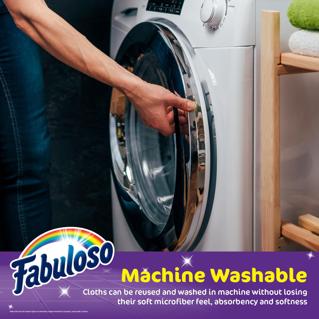 Fabuloso Microfiber Cleaning Cloths, 24 ct, Rainbow Colors | Lint-Free, Scratch-Free Cleaning Cloths for Surfaces and Wood Furniture | Microfiber Dustless Cloth for Bold and Bright Cleaning Experience