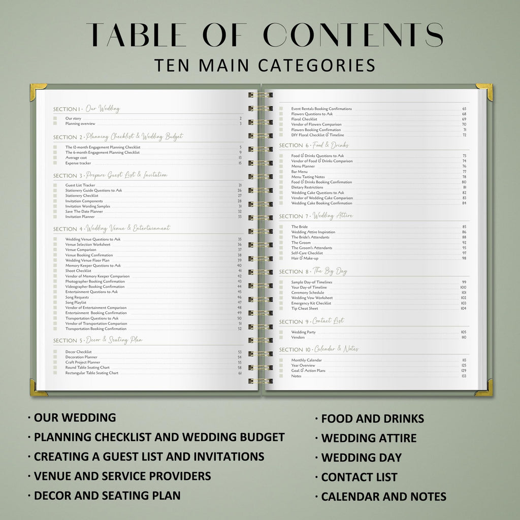 BIROYAL Wedding Planner Book and Organizer - A4 Wedding Planning Book with Checklist, Calendar & Tips - Makes Your Countdown Planning Easy - Engagement Gifts for Newly Engaged Couples, Future Brides