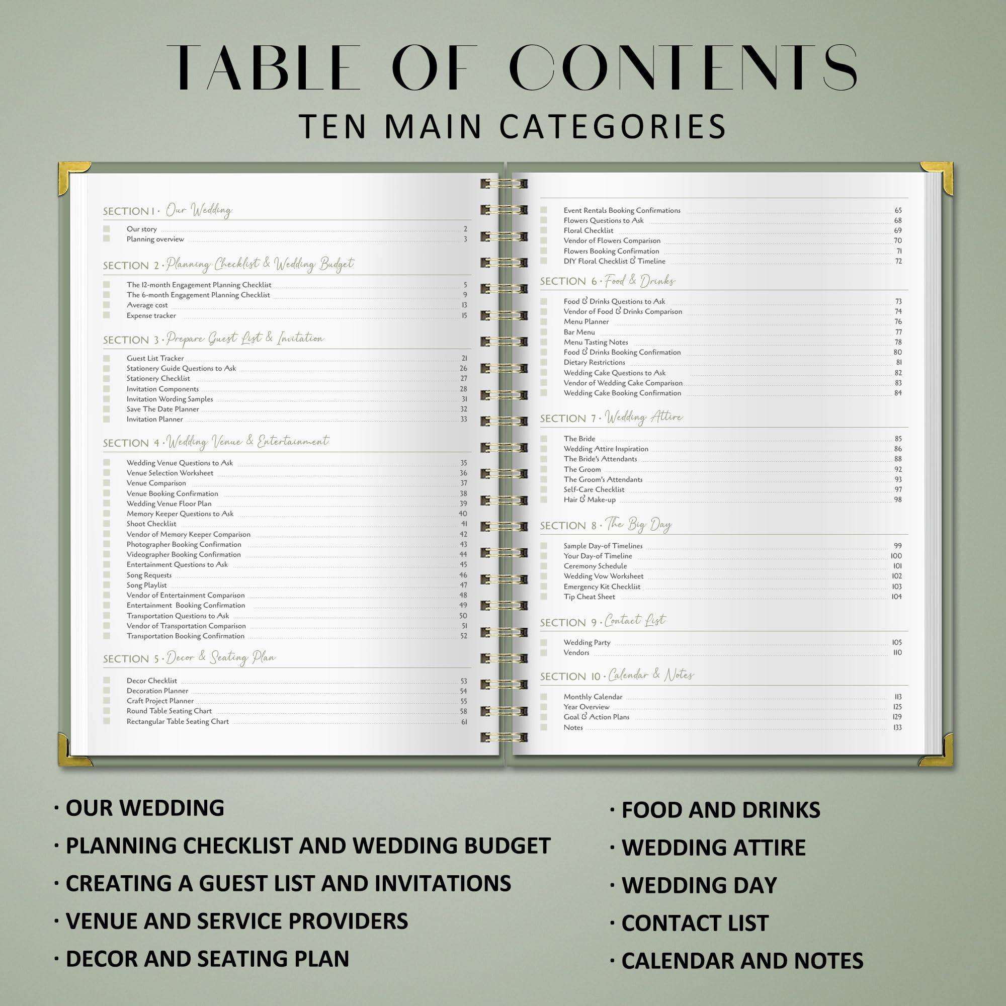 BIROYAL Wedding Planner Book and Organizer - A4 Wedding Planning Book with Checklist, Calendar & Tips - Makes Your Countdown Planning Easy - Engagement Gifts for Newly Engaged Couples, Future Brides
