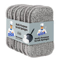 MR.SIGA Dual-Sided Scrub Sponges, Dishwashing Sponges for Kitchen, 6 Pack