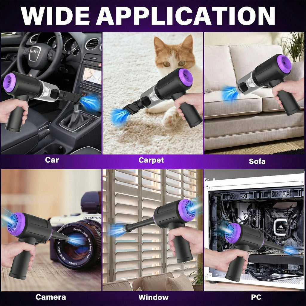Goweto 14.5KPA Computer Keyboard Vacuum Cleaner &110000RPM Electric Air Duster 3-in-1,Replaces Canned Air,for PC Tower & Car Laptop Sewing Machine Portable Keyboard Vac USB Desk Crumbs Dust Cleaners