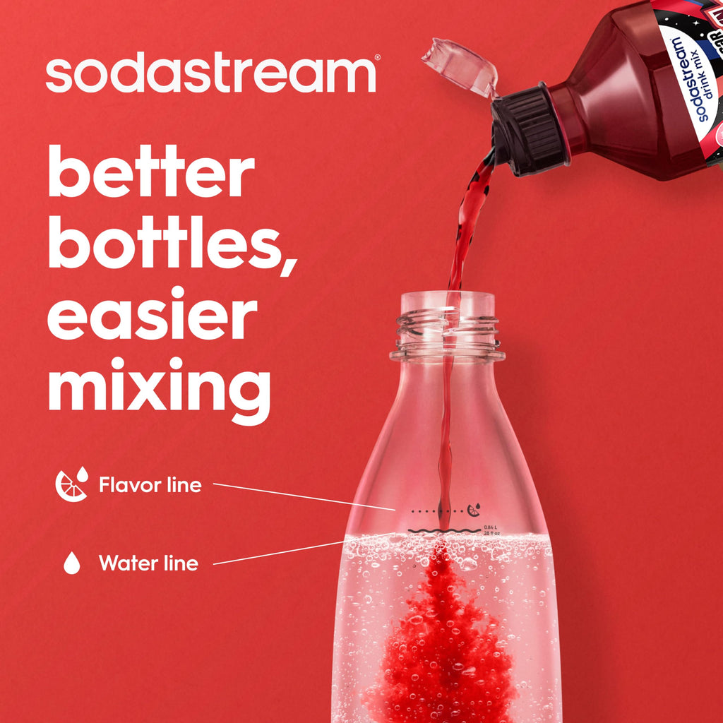 Sodastream 1L Fuse Black Bottles Twin Pack - Dishwasher Safe