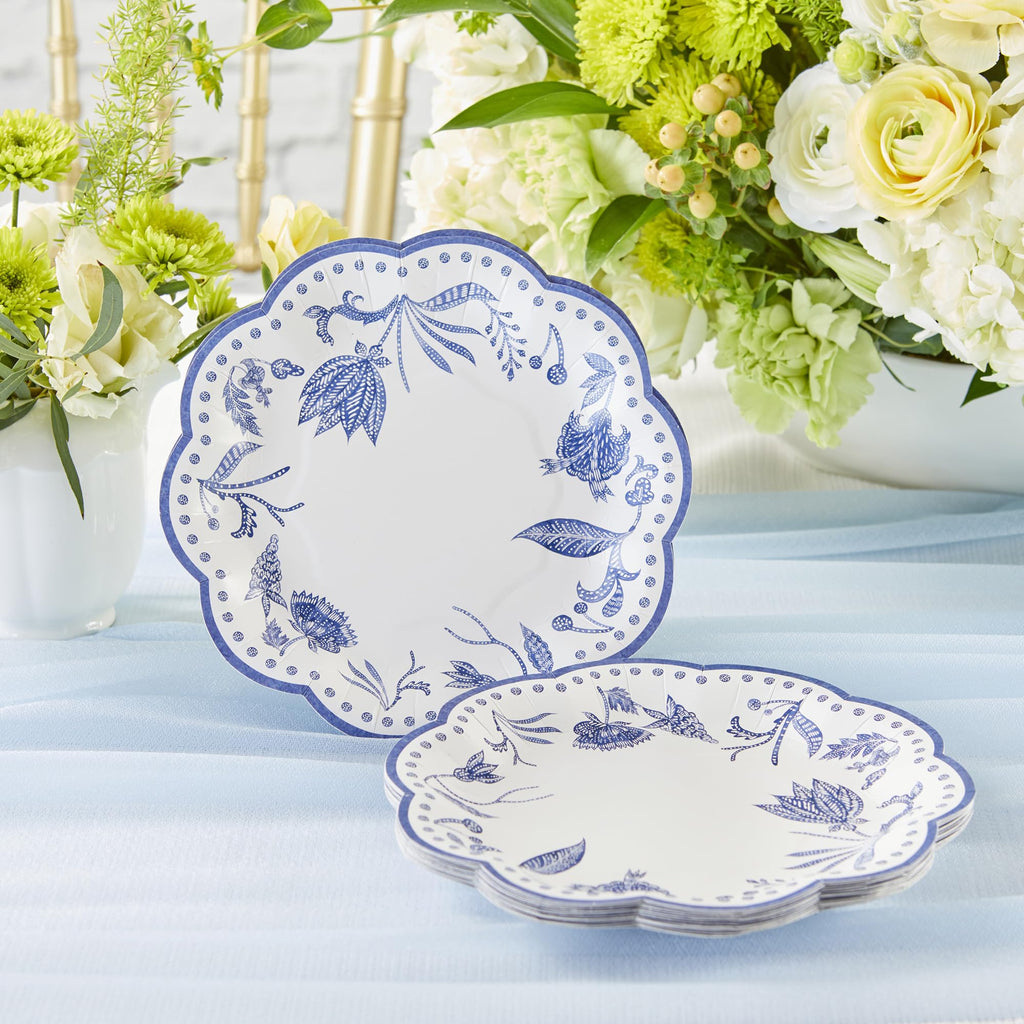Kate Aspen Blue Willow 62pc Paper Plates Napkins, 16pcs 7 inch & 16pcs 9 inch Heavy Duty Disposable Party Plates, 30pcs 6.5 inch Durable Paper Napkins for Birthday, Baby Shower, Wedding Party