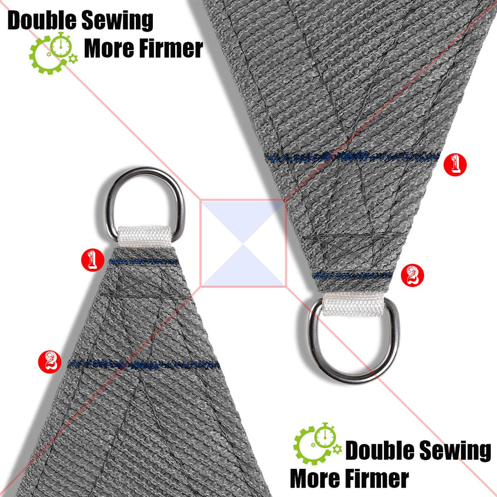 Outdoor Sun Shade Sail Canopy, 6' x 8'Rectangle Shade Cloth UV Block Sunshade Fabric - Patio Cover Awning Shelter for Pergola Backyard Garden Yard (Grey Color)