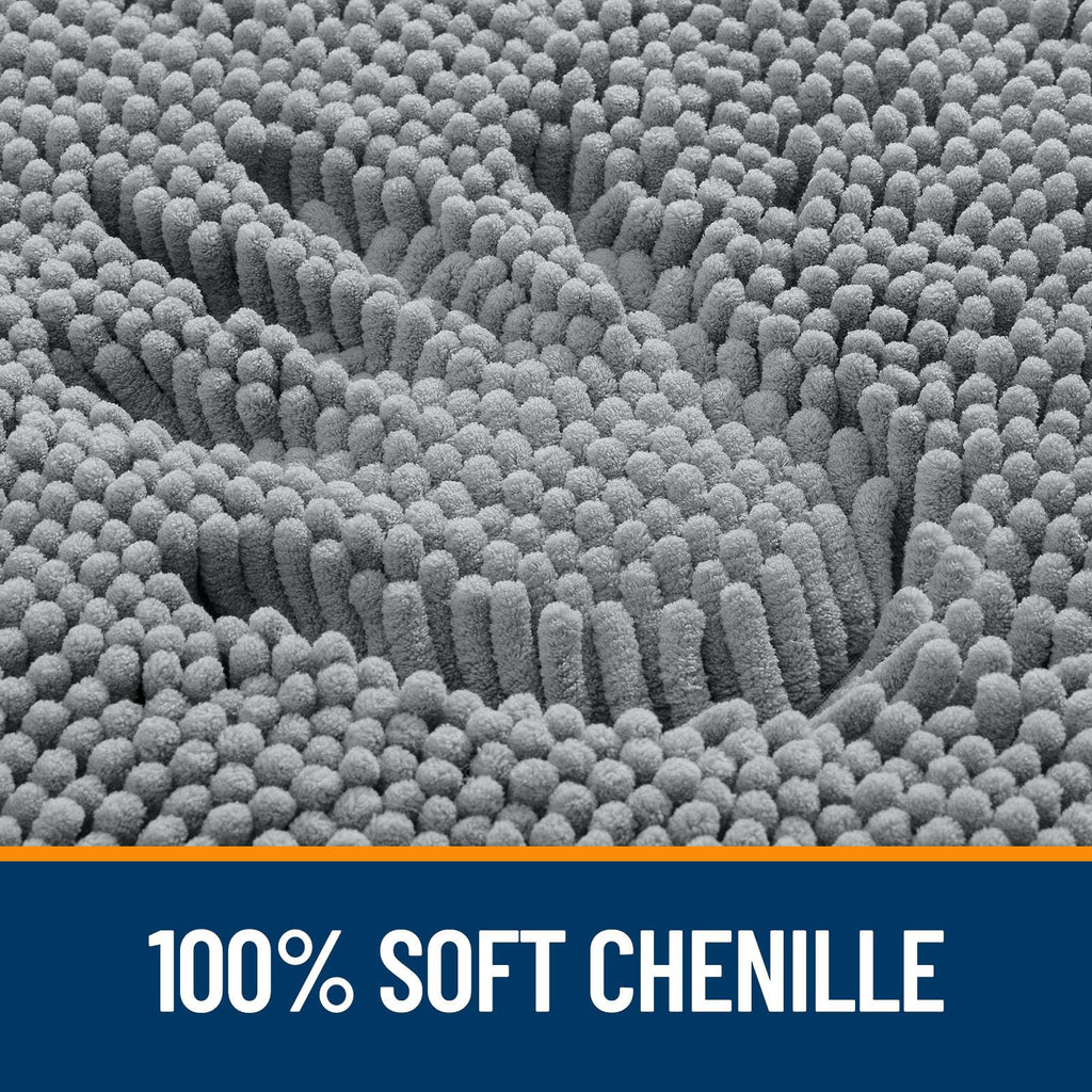 OLANLY Chenille Bath Mat 20" x 30", Extra Soft Absorbent Plush Bathroom Mat, Rubber Backing Quick Dry, Machine Washable Bath Mats for Bathroom Floor, Tub and Shower, Home Decor Accessories, Grey