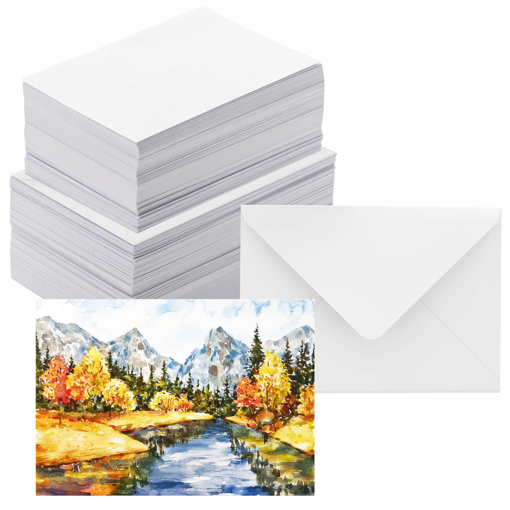 Blank Watercolor Cards with Envelopes NOT FOLDED - 50 Pack : 50 Postcards and 50 Envelopes 5x7" - Watercolor Postcards 300GSM - DIY Thank You Card, Greetings Cards, Christmas, Invitations, Birthday…