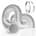 VIVOSUN 4 Inch 16 Feet Non-Insulated Flex Air Aluminum Ducting for HVAC Ventilation with 2 Stainless Steel Clamps