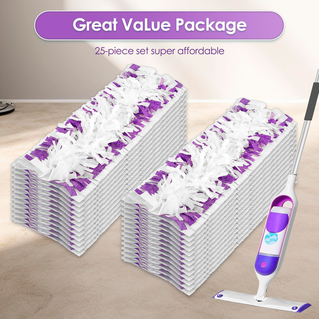 (25 Pack) Replacement Power Mop Pads for Swiffer PowerMop, Disposable PowerMop Mopping Pad Refills Compatible with Swiffer PowerMop, Multi-Surface Mop Pad Refills for Floor Cleaning