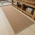 Upgraded Waffle Bathroom Runner Rug, Super Absorbent Bath Mats Non Slip Washable Long Bathroom Mat Ultra Soft Bath Runner Rugs for Hallway Entryway Bedroom Laundry Room Sink, 2'x 4', Brown
