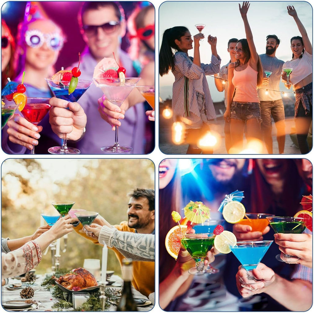 Disposable Martini Glasses,5 Oz,40-Pack,Cocktail Glasses,Plastic Margarita Glasses,Plastic Cocktail Cups for Parties and Events
