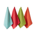 DII 100% Cotton, Machine Washable, Ultra Absorbent, Everyday Kitchen Basic, Utility, Bar Mop Dishtowel 16 x 19 Set of 4- Brights