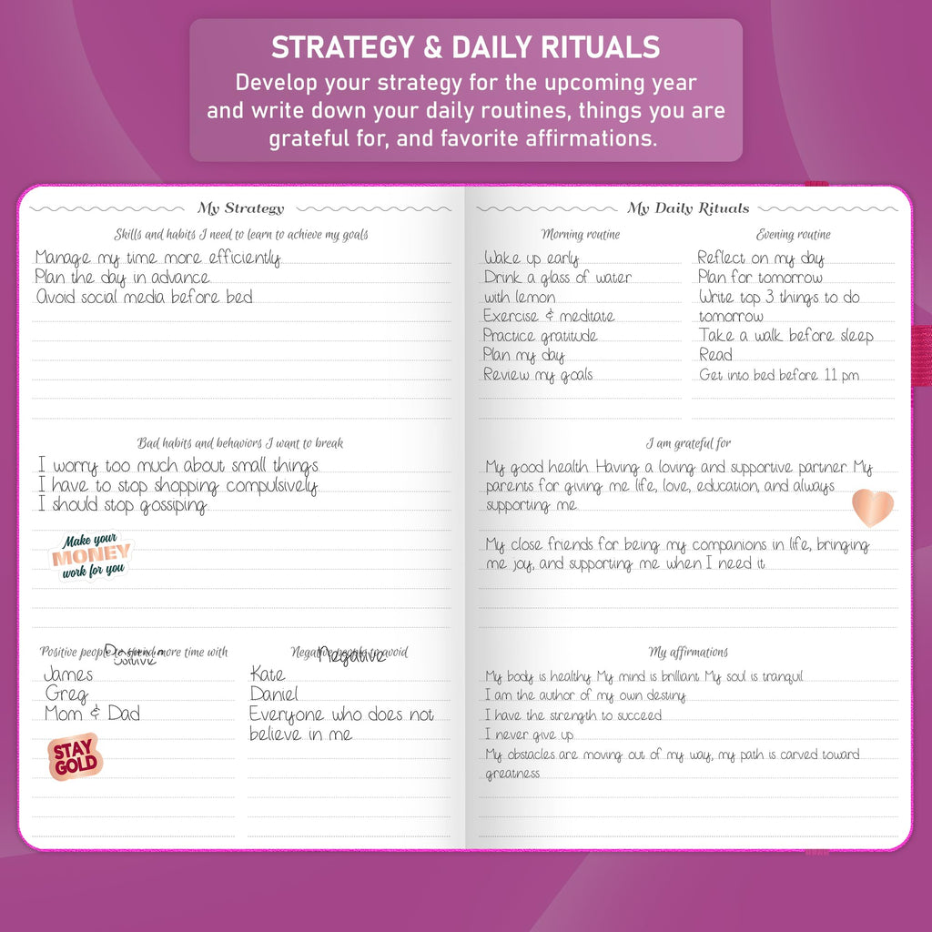 GoGirl Weekly Schedule Planner – Undated Hourly Work & Life Planner with Time Slots – Vertical Agenda Organizer for Daily Time Management & Productivity – A5 Size, 5.8″x8.3″, Hardcover (Hot Pink)