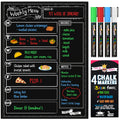 Magnetic Dry Erase Menu Board for Fridge Includes 4 Liquid Chalk Markers - Weekly Meal Planner Blackboard, Grocery List and Notepad for Kitchen Refrigerator - Chalkboard Magnet