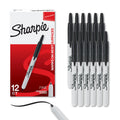 Sharpie Retractable Permanent Markers, Fine Point, Black, 12 Count