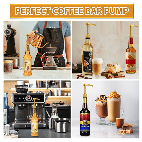 12PCS Syrup Pump for 25.4 Oz/750ml Flavorings Bottles, Coffee Syrup Pump Dispenser, Compatible with Torani, Matteo's, DaVinci, Jordans Skinny Syrups Bottles, Syrup Dispenser for Coffee Bar Accessories