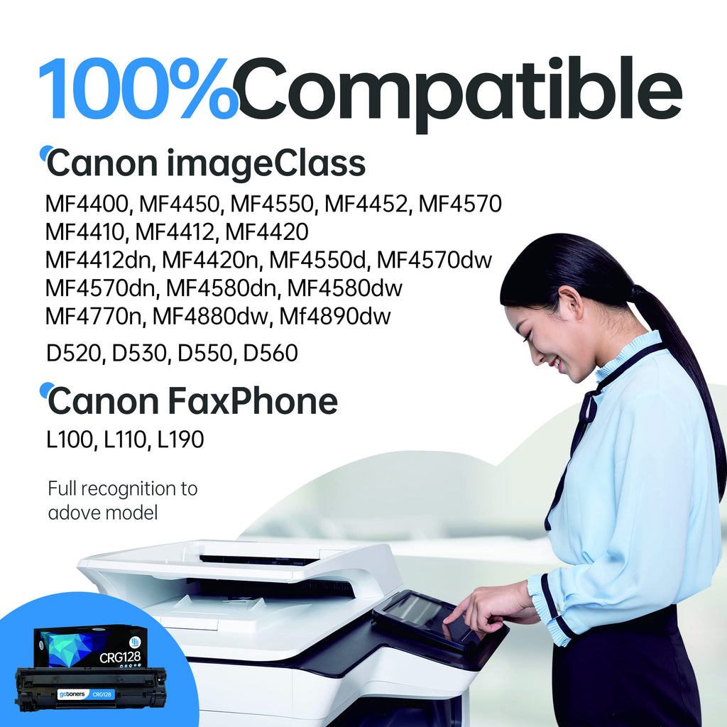 Gotoners 2PK Compatible Canon 128 CRG128 Toner for Canon MF4570dn MF4770n MF4890dw MF4880dw MF4570dw MF4450 MF4770 MF4412 MF4420n MF4550 MF4550d MF4580dn