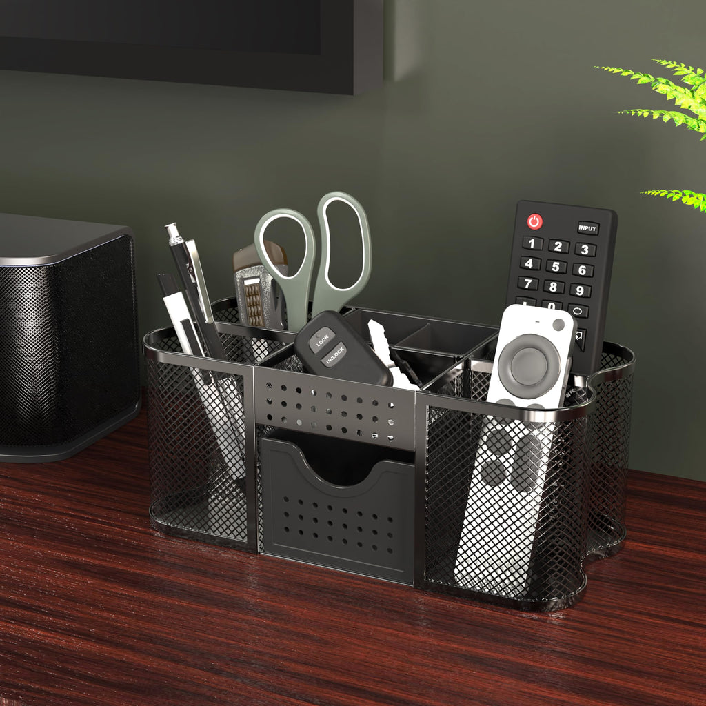 DecoBrothers Desk Organizers Pencil/Pen Holder Caddy Storage Accessories for Office, Black