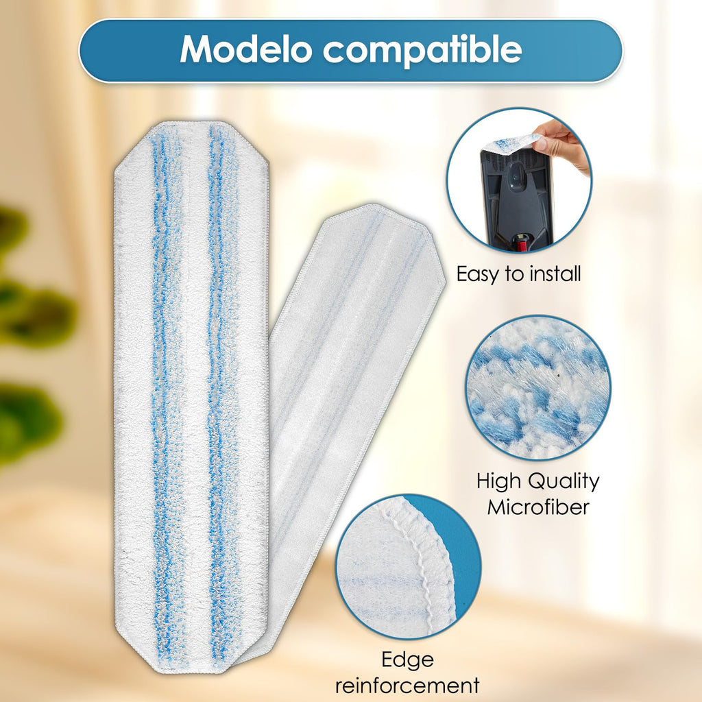 (5 Pack) H2prO Replacement Mop Pads Compatible with Vileda H2prO Mop, Microfiber Mop Head, Washable Mop Cloths, Mopping Pad, H2 Pro Mop Pad Refill Accessories