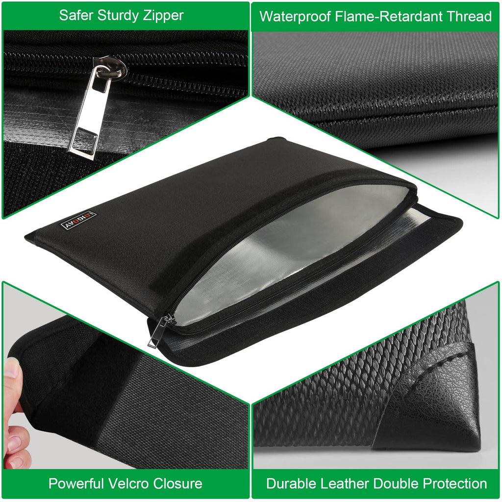 Fireproof Document Bag - with 5200°F Heat Insulated, Waterproof Fireproof Bag with Zipper, 8 Layers of Functional Materials, Fireproof Money Bag for Cash/Documents/Valuables, Fire Bag 13.9"x10.6"