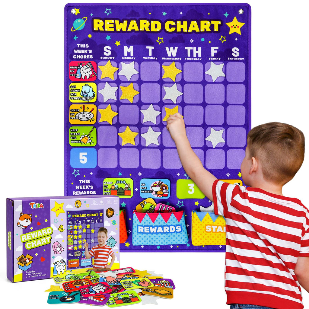 Taika 25.5x19 inch Incentive Chart, Behavior Reward Chart, Reward Charts, Training Chore Chart, Schedule for Kids, Responsibility Daily Chart, Behavior Checklist for 4 years+