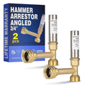 New Age America® AquaFlow 360™ Hammer Arrestor | 2pcs Angle Washing Machine | 3/4" Male GHT & 3/4" Swivel Female GHT | 304 Stainless Steel & Brass