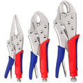 WORKPRO 3-Piece Locking Pliers Set, 10-inch Curved Jaw, 7-inch Curved Jaw and 6-1/2-inch Straight Jaw