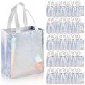 TOPZEA 40 Pack 10 x 8 Inch Glossy Reusable Grocery Bags, Non-woven Tote Shopping Bags with Handle, Bridesmaid Bag Stylish Foldable Gift Goodie Bag for Small Business, Wedding, Easter, Birthday