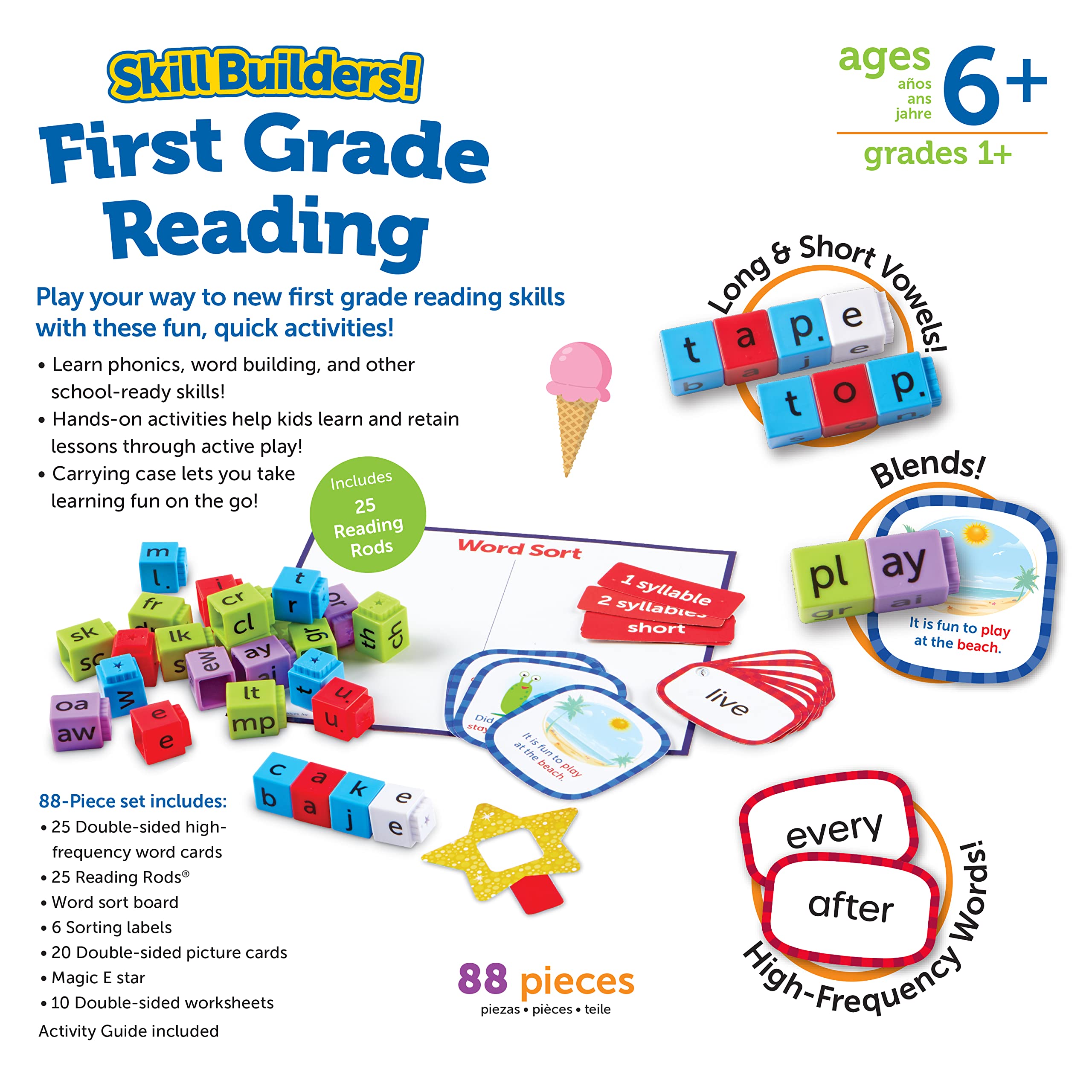 Learning Resources Skill Builders! 1st Grade Reading, Homeschool, Curriculum First Grade, Learning Games, First Grade, Learning Materials, 88 Pieces, Age 6+