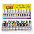 ALLECIN WH148 Potentiometer Kit 1K 2K 5K 10K 20K 50K 100K 250K 500K 1MK Ohm 15mm Shaft Single-Joint Linear Potentiometers 3Pins Set Variable Resistors with Plum Knob Cap and Aluminum Alloy Knobs
