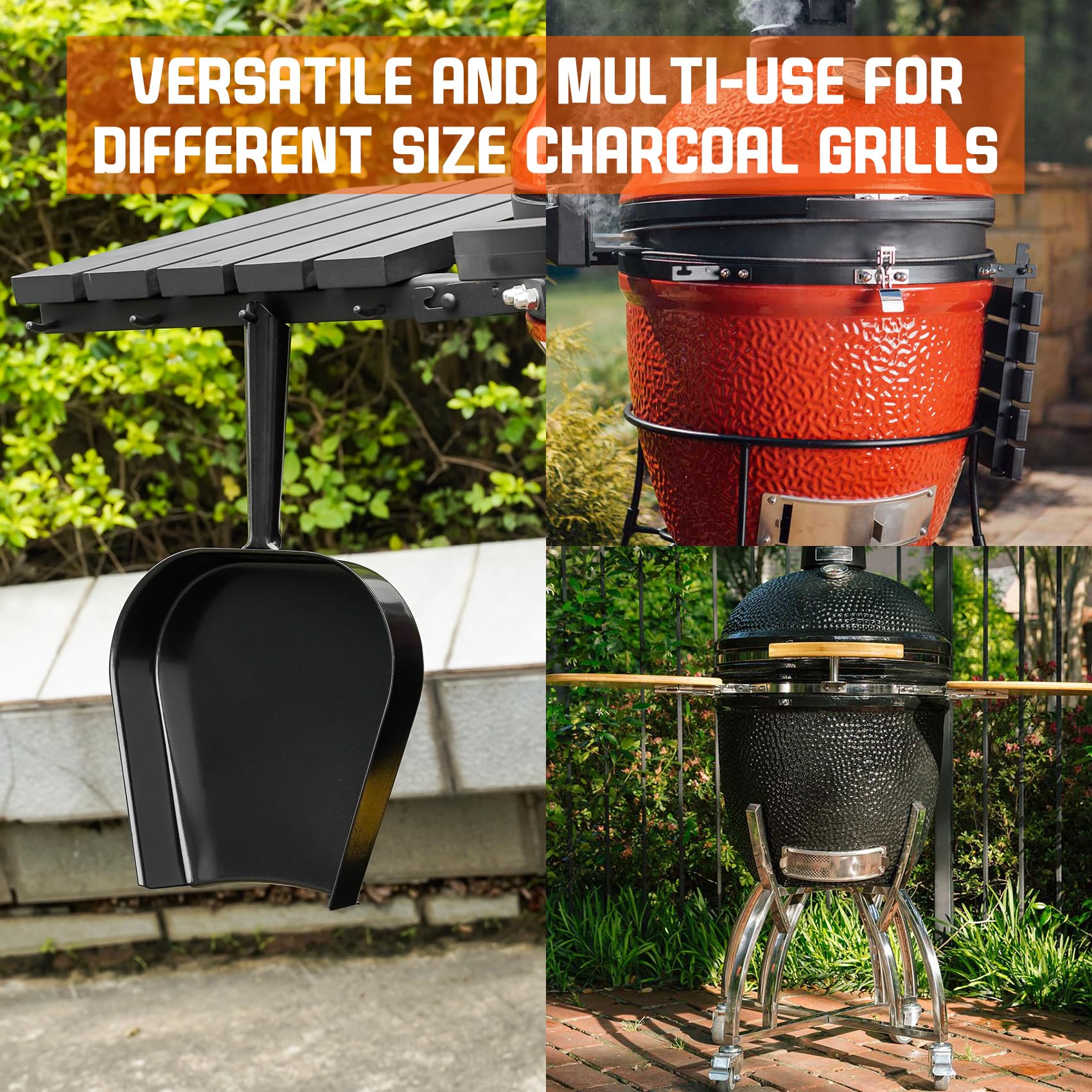 onlyfire Barbecue Ash Pan Fits for Kamado/Ceramic Grill Likes Big Green Egg, Kamado Joe,Pit Boss,Louisiana,Grill Dome,Vision Grills,Char-Griller etc