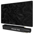 Rinaze Large Mouse Pad Desk Mat with Black Topographic, Anti-Slip Keyboard Pad with Multifunctional, Comfortable Gaming Mousepad, Office Desk Accessories for Computer, Home and Gaming