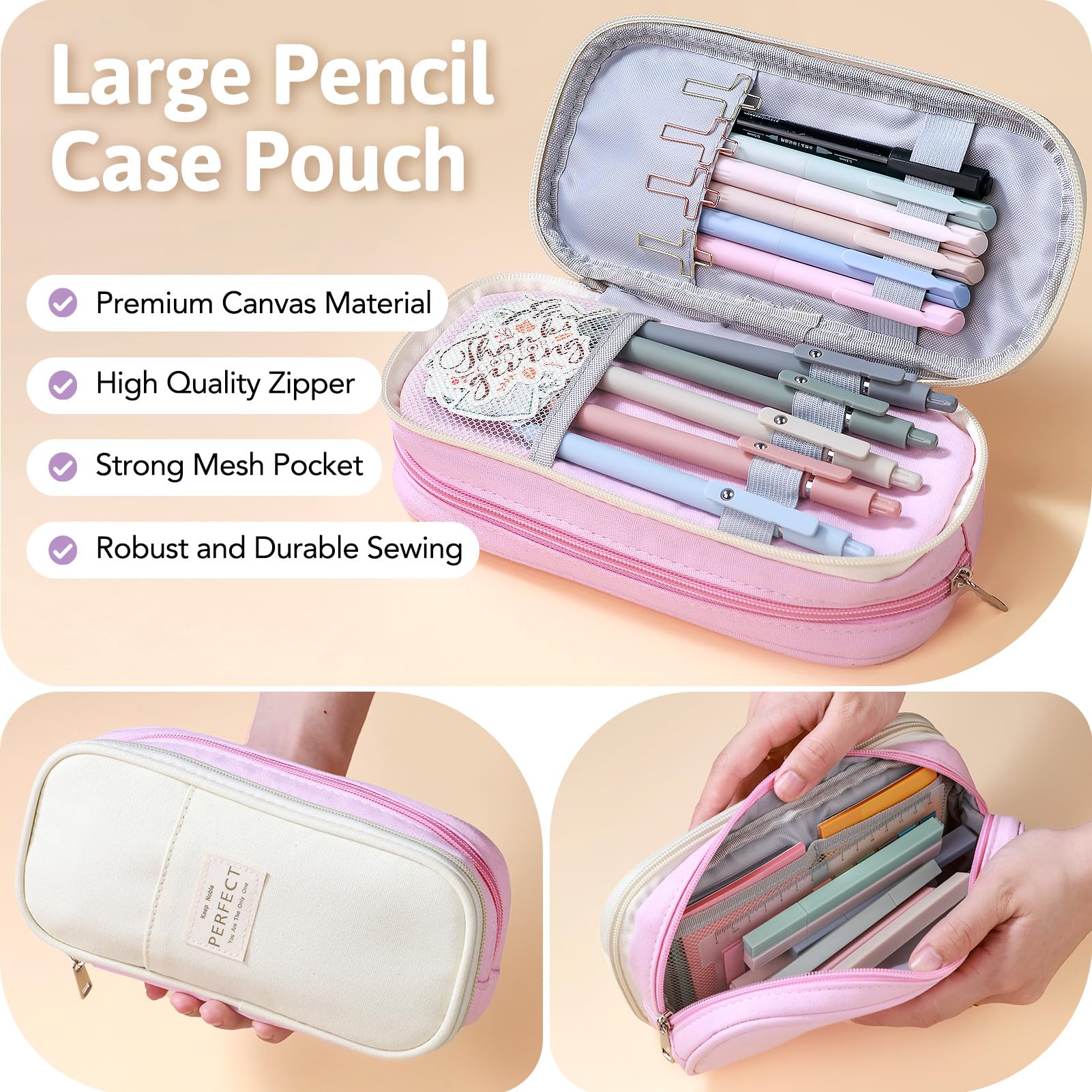 Bible Journaling Study Supplies with Highlighters, Pens, Pencil Case, Notebook, Tabs, Stickers, Cross Paper Clips - Complete Bible Journaling Kit, Christian Gifts for Women, Annotation Kit (Pink)