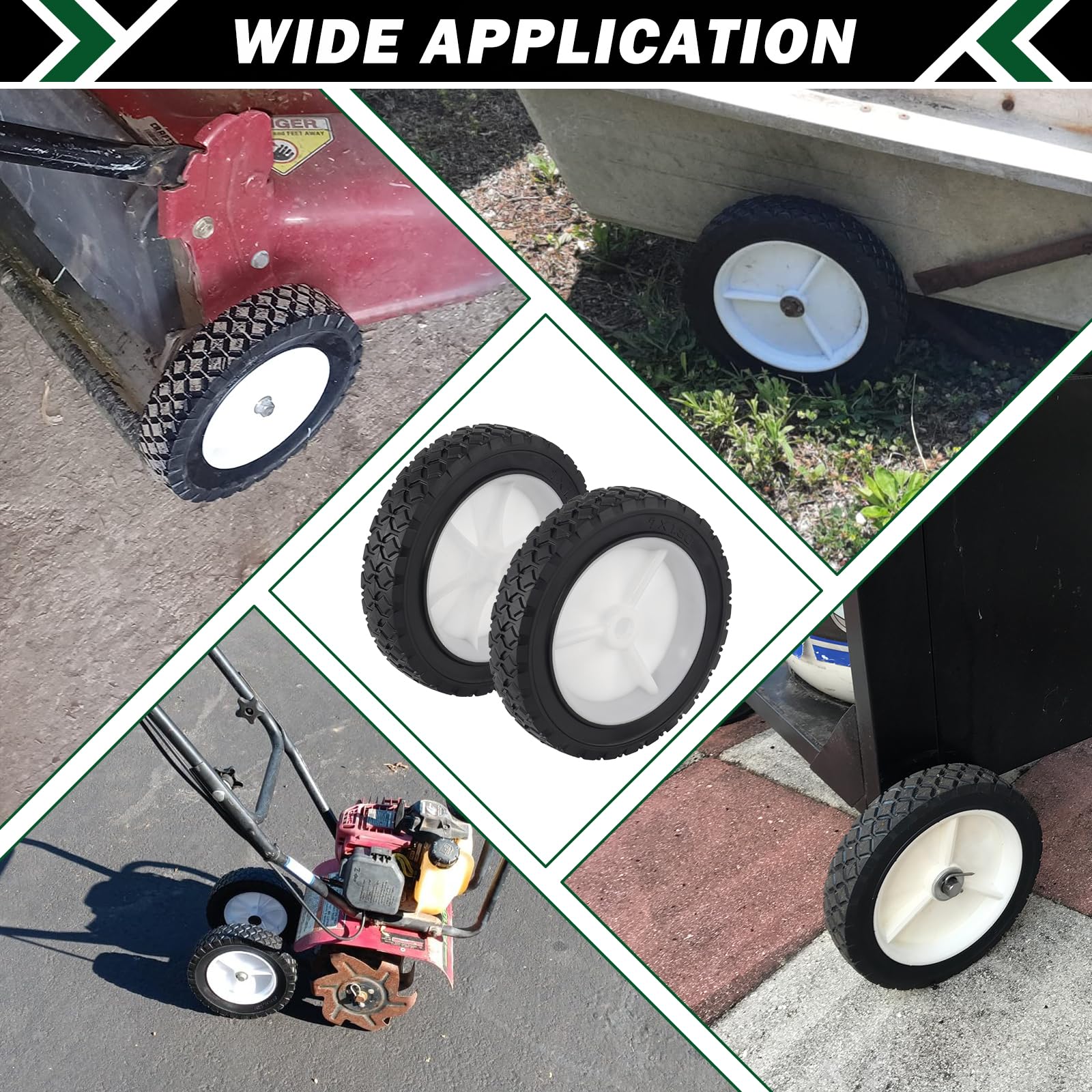 CheeMuii 7 Inch Lawn Mower Wheels 2 Pcs 7" Universal Wheels Replace for Oregon 72-106 Compatible with Craftsman/AYP/MTD Push Lawnmower, BBQ Grill, Hand Truck, etc