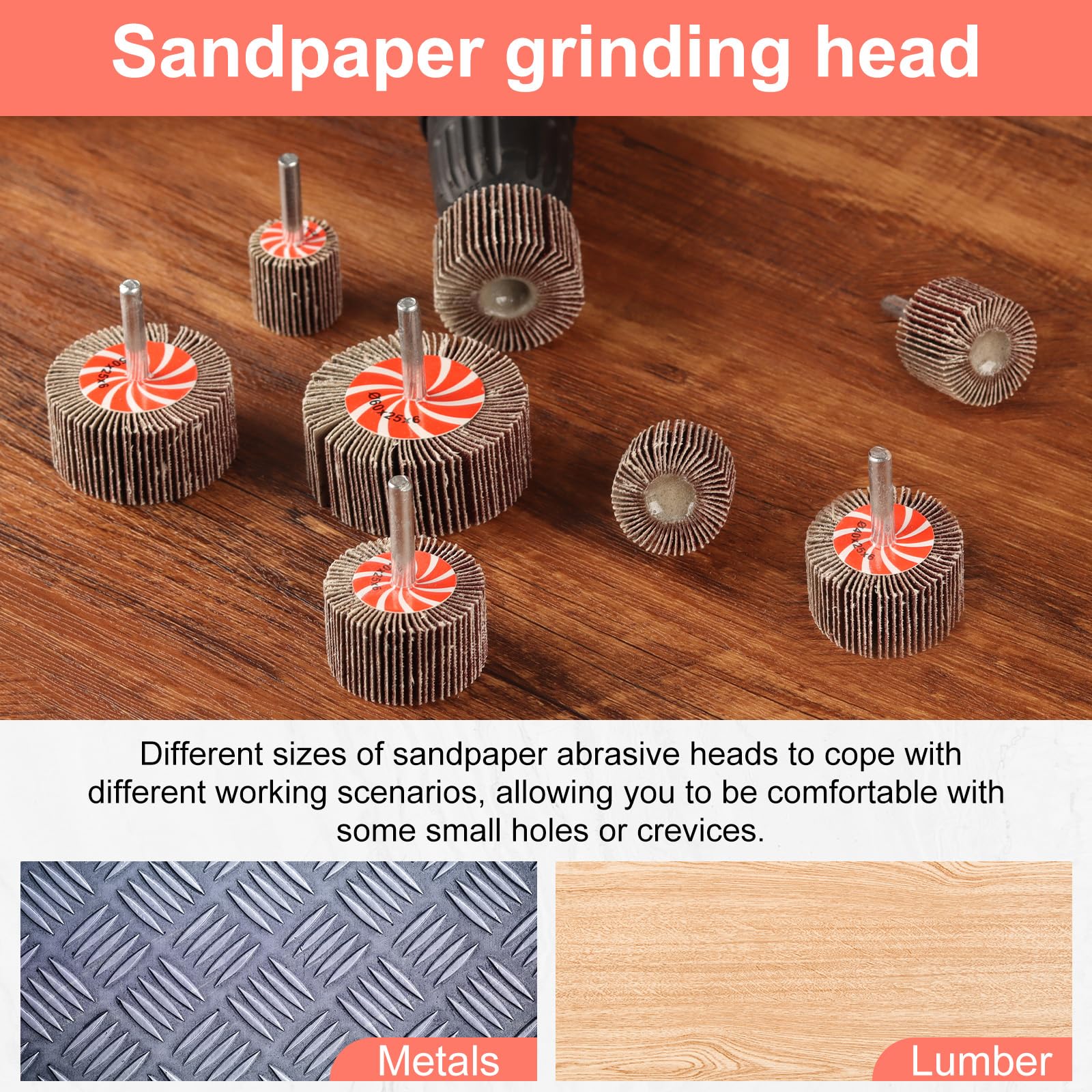 AOKLIT 20 Pcs 5 Sizes 60/80/120/240 Grits Abrasive Flap Wheel Sander, Aluminum Oxide Sanding Flap Wheel for Removing Rust and Polishing, 1/4 in Shank