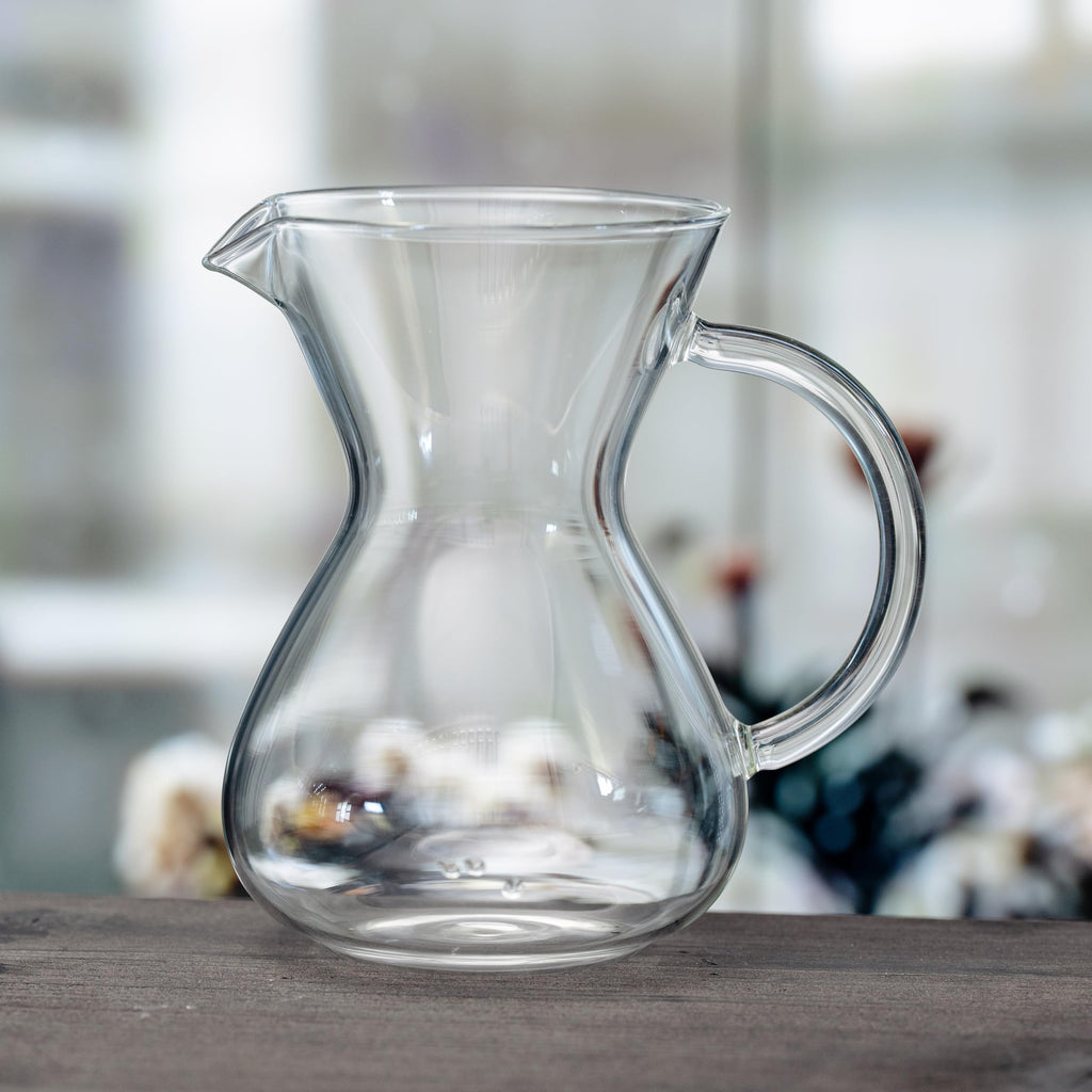 Pour Over Coffee Maker 2 Cup 16oz Borosilicate Glass Carafe with Stainless Steel Reusable Filter, Manual Drip Brewer, Paperless Coffee Pot for Home Kitchen Cafe